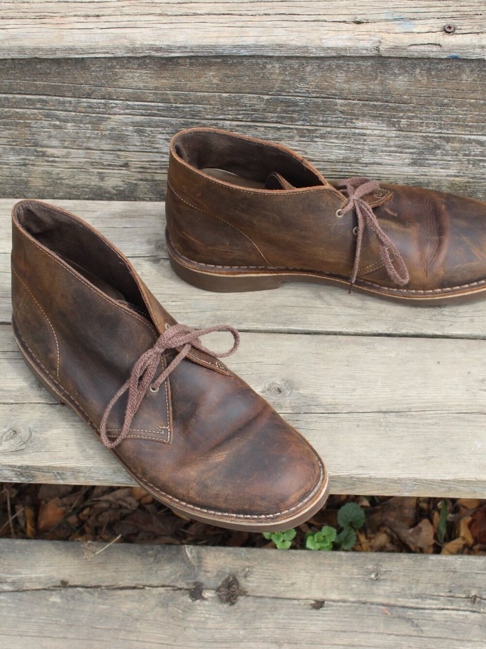Clark's Bushacre II Chukka Boot, Brown Oiled Leather, Men's 13 M, EUC